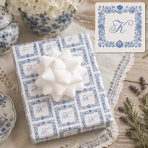 Personalisiertes elegantes Anfangsmonogramm Geschenkpapier Set