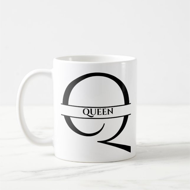 Personalisiertes Elegantes Anfangsschreiben Q Kaffeetasse (Links)