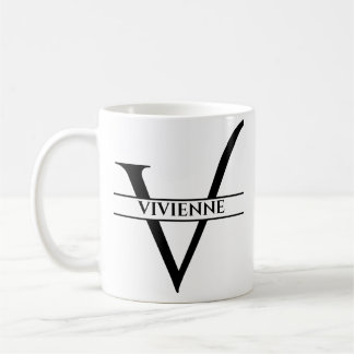 Personalisiertes Elegantes Anfangsschreiben V Kaffeetasse