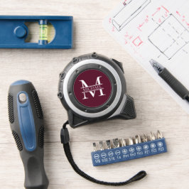 Personalisiertes elegantes Burgundy Monogramm und  Maßband