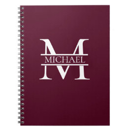 Personalisiertes elegantes Burgundy Monogramm und  Notizblock