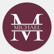 Personalisiertes elegantes Burgundy Monogramm und