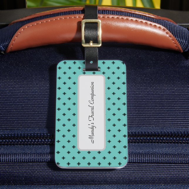 Personalisiertes elegantes Cross-Muster auf blau Gepäckanhänger (Vorderseite Insitu 2)