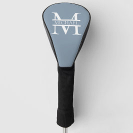 Personalisiertes elegantes Dusty Blue Monogram und Golf Headcover