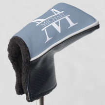 Personalisiertes elegantes Dusty Blue Monogram und