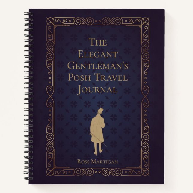 Personalisiertes elegantes Gentleman's Travel Jour Notizbuch (Vorderseite)