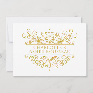 Personalisiertes elegantes Gold Couple Mitteilungskarte