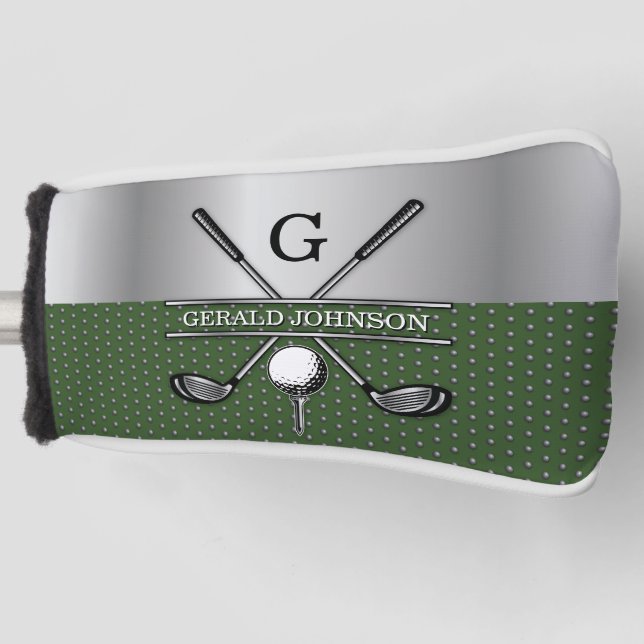 Personalisiertes elegantes Golf Monogram Design Headcover (Vorderseite)