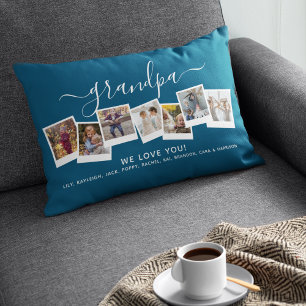 Personalisiertes Elegantes Grandpa Foto Collage Lendenkissen