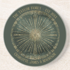Personalisiertes Elegantes Grünes Gold Getränkeuntersetzer