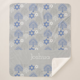 Personalisiertes elegantes Hanukkah Urlaubsmuster Sherpadecke