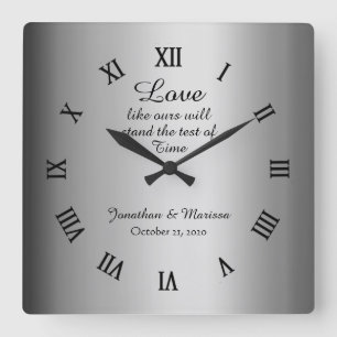 Personalisiertes elegantes Hochzeitsandenken mit G Quadratische Wanduhr