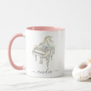 Personalisiertes elegantes Konzertflügel mit Blume Tasse