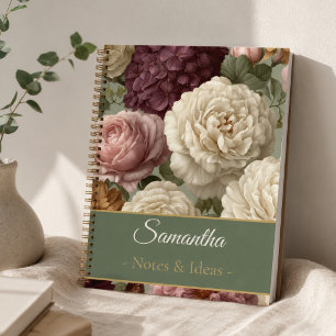 Personalisiertes Elegantes Lila Blumenname Notizbuch