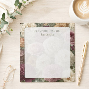 Personalisiertes Elegantes Lila Florales Benutzerd Notizblock