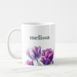 Personalisiertes elegantes lila Monogramm Kaffeetasse