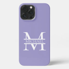 Personalisiertes elegantes Lila Monogramm und Name iPhone 13 Pro Max Hülle
