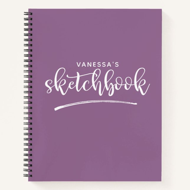 Personalisiertes elegantes Lila Sketchbook-Noteboo Notizbuch (Vorderseite)