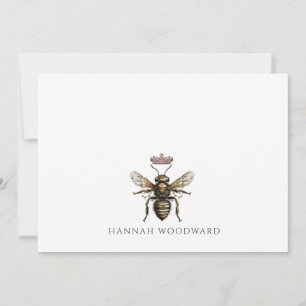 Personalisiertes, elegantes Logo der Königin Bee C Mitteilungskarte