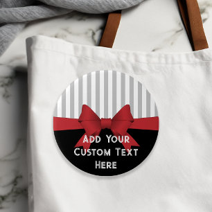 Personalisiertes Elegantes Modernes Rotes Schleife Button