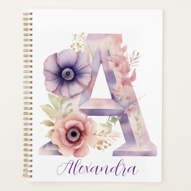 Personalisiertes elegantes Monogram-Notebook Planer (Vorderseite)