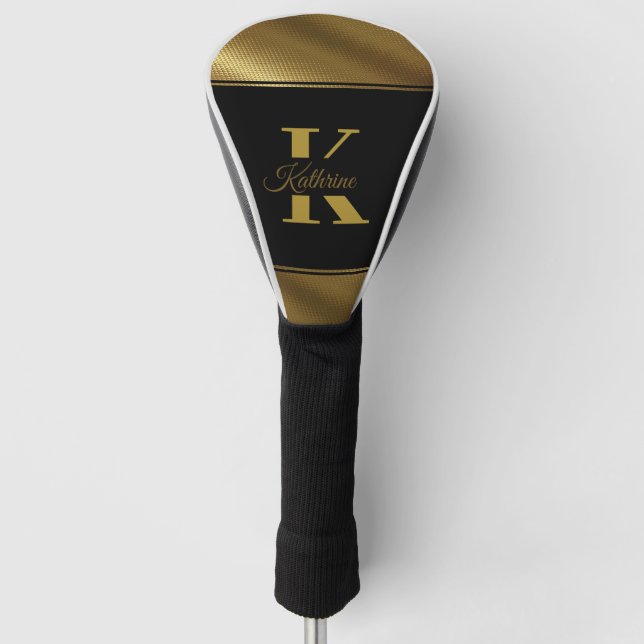 personalisiertes elegantes Monogramm Golf Headcover (Vorderseite)