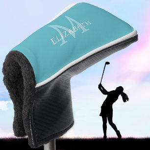 Personalisiertes elegantes Monogramm Name Anfangsb Golf Headcover