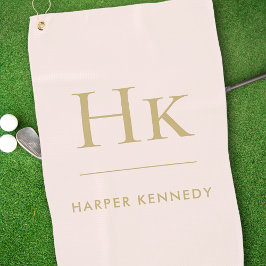 Personalisiertes, elegantes Monogramm Rosa Rosa Go Golfhandtuch