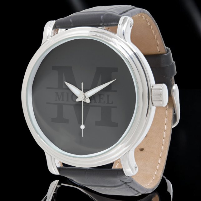 Personalisiertes elegantes Monogramm und Name Armbanduhr (Von Creator hochgeladen)