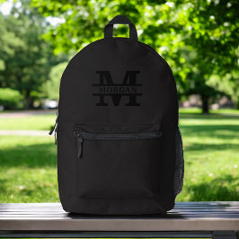 Personalisiertes elegantes Monogramm und Name Bedruckter Rucksack