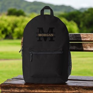 Personalisiertes elegantes Monogramm und Name Bedruckter Rucksack