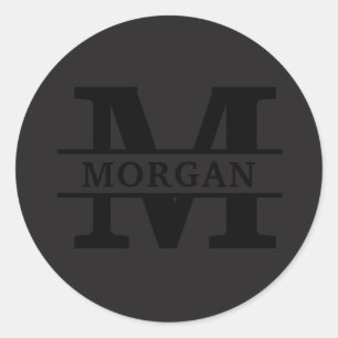 Personalisiertes elegantes Monogramm und Name Runder Aufkleber