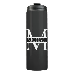 Personalisiertes elegantes Monogramm und Name Thermosbecher