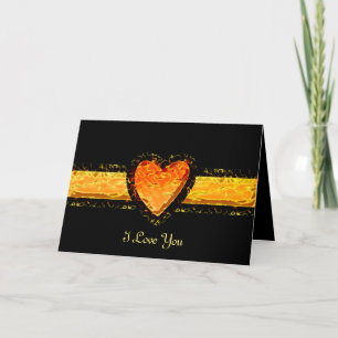 Personalisiertes elegantes orangefarbenes Herz zum Feiertagskarte