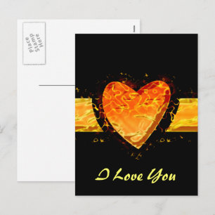 Personalisiertes Elegantes Oranges Herz Valentinst Feiertagspostkarte