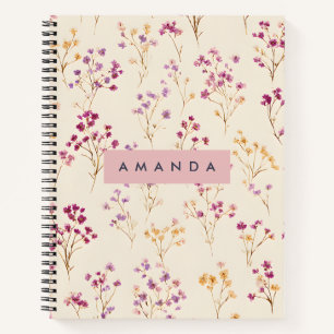 Personalisiertes Elegantes Pastell-Blumen-Design Notizbuch