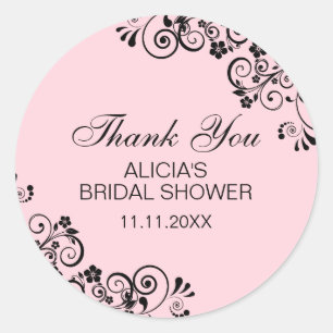 Personalisiertes elegantes rosa Brautparty Vielen Runder Aufkleber