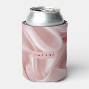 Personalisiertes Elegantes Rosa Satin Design Dosenkühler