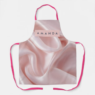 Personalisiertes Elegantes Rosa Satin Design Schürze