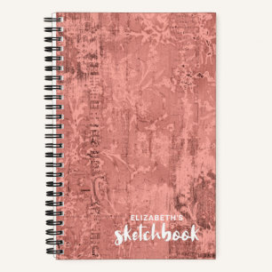 Personalisiertes elegantes rosa Sketchbook - Ihr N Notizbuch