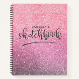 Personalisiertes elegantes rosa Sketchbook-Noteboo Notizbuch