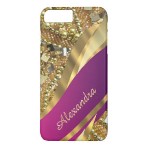 Personalisiertes, elegantes Rosa und goldenes Gelb Case-Mate iPhone Hülle