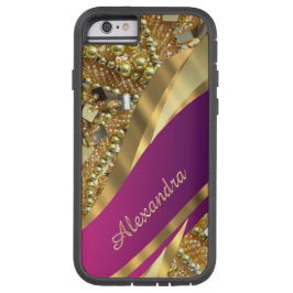 Personalisiertes, elegantes Rosa und goldenes Gelb Case-Mate iPhone Hülle