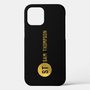 Personalisiertes elegantes Schwarz & Gold Modernes Case-Mate iPhone Hülle