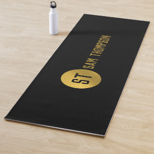 Personalisiertes elegantes Schwarz & Gold Modernes Yogamatte