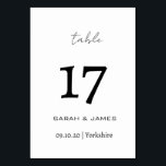 Personalisiertes, elegantes Schwarz-Weiß-Script Tischnummer<br><div class="desc">Elegante Personalisierte Tischnummer für Schwarz und Weiß</div>