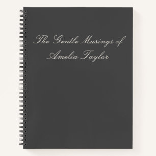 Personalisiertes elegantes schwarzes Journal-Gesch Notizbuch