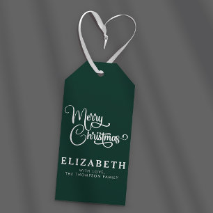 Personalisiertes, elegantes Script Freude an Weihn Geschenkanhänger