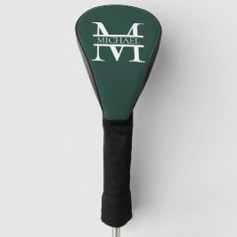Personalisiertes elegantes Smaragdgrünes Monogramm Golf Headcover