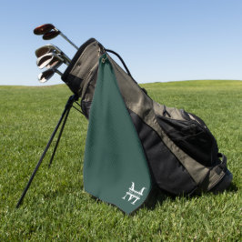 Personalisiertes elegantes Smaragdgrünes Monogramm Golfhandtuch